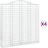  Obokane gabion košare 4 kosa 200x30x200/220 cm pocinkano železo, (20798898) | Shoptok.si