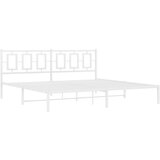 vidaXL Kovinski posteljni okvir z vzglavjem bel 193x203 cm, (21048426) | Shoptok.si