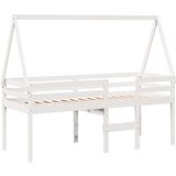 vidaXL Visoka postelja s streho bela 80x200 cm trdna borovina, (21251226) | Shoptok.si