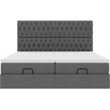 vidaXL Otomanski posteljni okvir z vzmetnicami siv 160x200 cm blago | Shoptok.si