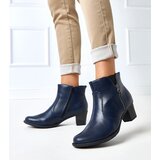Gemre Navy blue ankle boots on a block heel Seramonina | Shoptok.si