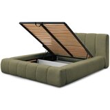 Bobochic Paris Zeleni tapecirani bračni krevet s prostorom za odlaganje s podnicom 180x200 cm Denali – | shoptok.hr