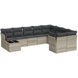  10-dijelni set vrtnih sofa poliratan s jastucima svijetlosivi | shoptok.hr