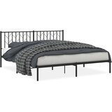  Metalni okvir za krevet s uzglavljem crni 183x213 cm | shoptok.hr