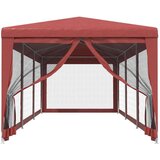 vidaXL Vrtni šotor z 8 mrežastimi stranicami rdeč 3x9 m HDPE | Shoptok.si