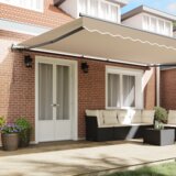 vidaXL samodejna retraktibilna tenda bež 500x300 cm, tenda za zamenjavo tkanine za okvir 5x3 m bež | Shoptok.si