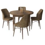 Hanah home rox - baroque, brown baroquebrown dining table & chairs set (5 pieces) | Eponuda.com