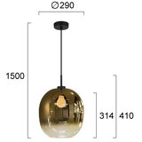  Luster na sajli MIRROR 1xE27/14W/230V zadimljeno-zlatna | Eponuda.com