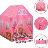 vidaXL Otroški šotor za igranje z 250 žogicami roza 69x94x104 cm | Shoptok.si