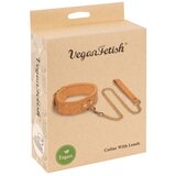 Vegan Fetish Collar with Leash Natural | Shoptok.si