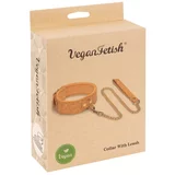 Vegan Fetish Collar with Leash Natural