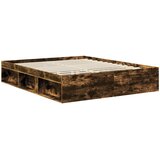  Krevetna konstrukcija s uzglavljem Dimljeni hrast 160 x 200 cm | shoptok.hr
