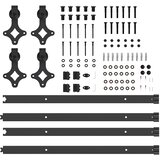 Pribor za klizna vrata 152,5 cm čelični crni | shoptok.hr