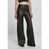 Urban Classics Women's wide trousers made of black artificial leather Cene