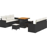  Sjedeća garnitura za vrt 9 kom. Crna poliratan 80 x 80 x 71 cm | shoptok.hr