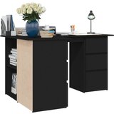  Kutni radni stol crni 145 x 100 x 76 cm konstruirano drvo | shoptok.hr