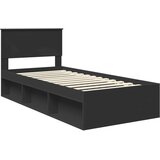  Konstrukcija postelje Črna 90 x 190 cm Masivno borovo les, (5000103903) | Shoptok.si