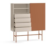 Teulat Ciglasta/bež visoka komoda s kliznim vratima 120x140 cm Nube – | shoptok.hr