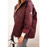 Kesi Włoski Women's quilted jacket with a hood plum | Shoptok.si