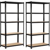 AKORD 2x METAL SHELF 90x40x180 ČRNA, (21703441) | Shoptok.si