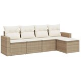  5-dijelni vrtni set sofa s jastucima bež od poliratana | shoptok.hr
