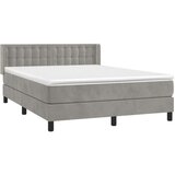  Box spring postelja z vzmetnico svetlo siva 140x200 cm žamet, (20790006) | Shoptok.si