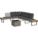 Maison Chic Seti vrtnega pohištva - Vrtna garnitura - Vrtni pohištvo set 2-delna z blazinami poli ratan/steklo, (21811027) | Shoptok.si