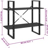 Ormarić za knjige s 2 razine sivi 80x30x70 cm konstruirano drvo | shoptok.hr