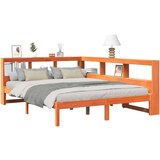  Knjižna postelja brez vzmetnice vošč. rjava 150x200 cm borovina, (21791215) | Shoptok.si