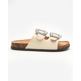 Resti Beige women's slippers with clasps Oterina - Footwear | Shoptok.si