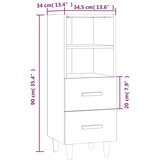  Komoda boja hrasta sonome 34,5x34x90 cm od konstruiranog drva | shoptok.hr
