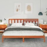  Krevetna konstrukcija s uzglavljem Voštano smeđa 200 x 200 cm | shoptok.hr