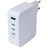 USB-C Kućni Punjač, 1x USB-A, 3x USB-C, Ukupno 130 W, Bijeli