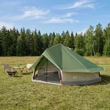 šator s krovom Zelena 800 x 800 x 430 cm Poliester i čelik