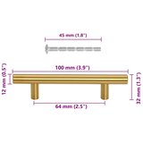 Ručke za ormarić 10 kom zlatne 64 mm od nehrđajućeg čelika | shoptok.hr