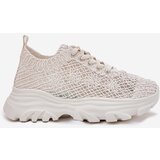 Boto Women's Sneakers With Crocheted Upper Beige Jelhiris | Shoptok.si
