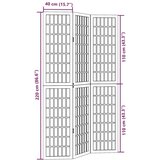 vidaXL Paravan 3-delni črn trden les pavlovnije | Shoptok.si