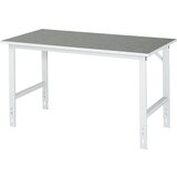 RAU Delovna miza, nastavljiva po višini, 760 - 1080 mm, linolejska plošča, ŠxG 1500 x 800 mm, svetlo siva | Shoptok.si
