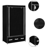 Furnova Garderobna omara črna 87x49x159 cm iz blaga, (21930306) | Shoptok.si