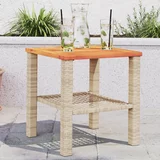  Vrtni stol bež 40x40x42 cm od poliratana i drva bagrema