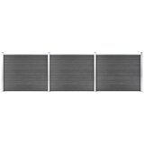 vidaXL Komplet ograjnih panelov WPC 526x146 cm črn | Shoptok.si