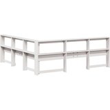  Knjižnica vzglavje L-oblike bela 180 cm trdna borovina | Shoptok.si