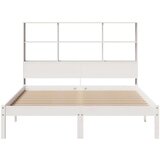 vidaXL Knjižna postelja brez vzmetnice bela 120x200 cm trdna borovina | Shoptok.si