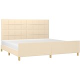  Okvir za krevet bez madraca krem 200x200 cm od tkanine | Eponuda.com