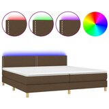  Box spring s madracem LED tamnosmeđi 200x200 cm tkanina | shoptok.hr