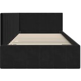  Kutni okvir kreveta s uzglavljem Crna 90 x 200 cm Baršun | shoptok.hr