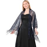 IZMAEL Čipkast šal - Modra | Shoptok.si