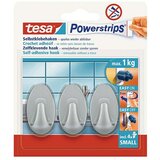 Tesa Powerstrips Samoljepljivi držač (Ovalno, Veličina: S, Mat krom, 3 Kom.) | shoptok.hr