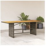 vidaXL Vrtni stol s pločom od drva bagrema sivi 190x80x75 cm poliratan | shoptok.hr