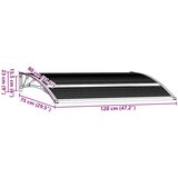 Nadstrešnica za vrata crna 120 x 75 cm PC | shoptok.hr